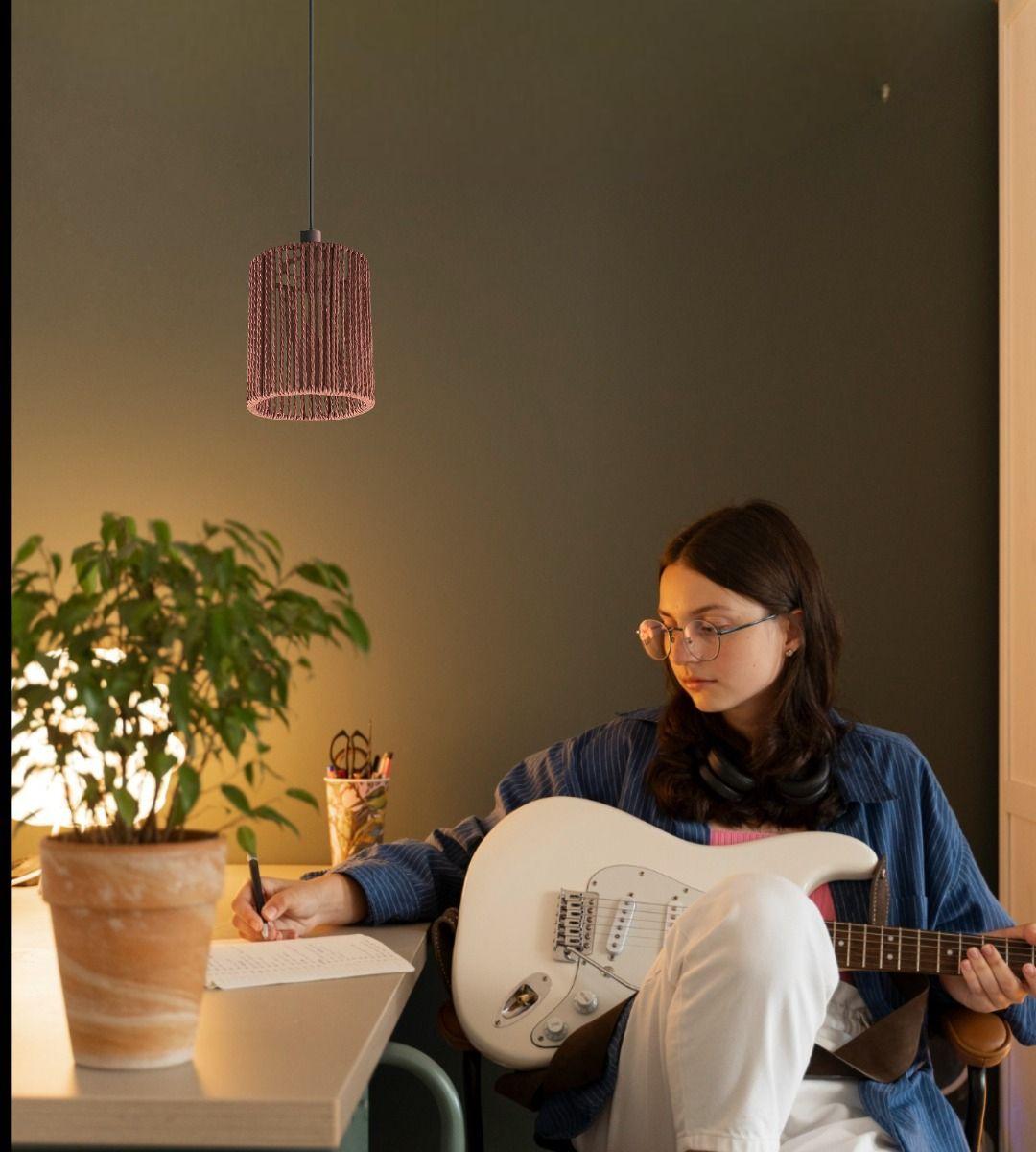 Lámpara Colgante Natural Bohemia Tejida Decorativa Jhn-3