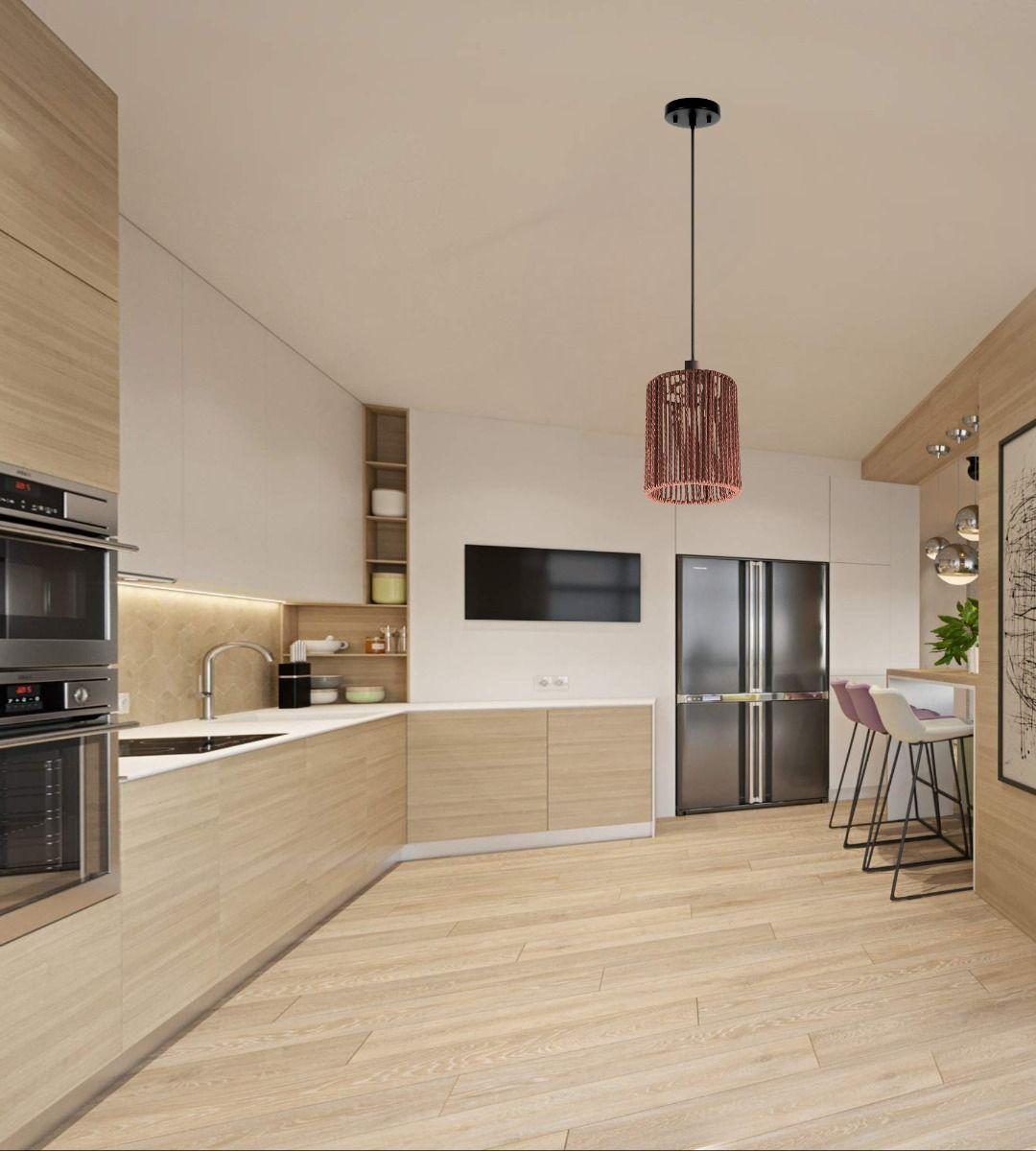 Lámpara Colgante Natural Bohemia Tejida Decorativa Jhn-7