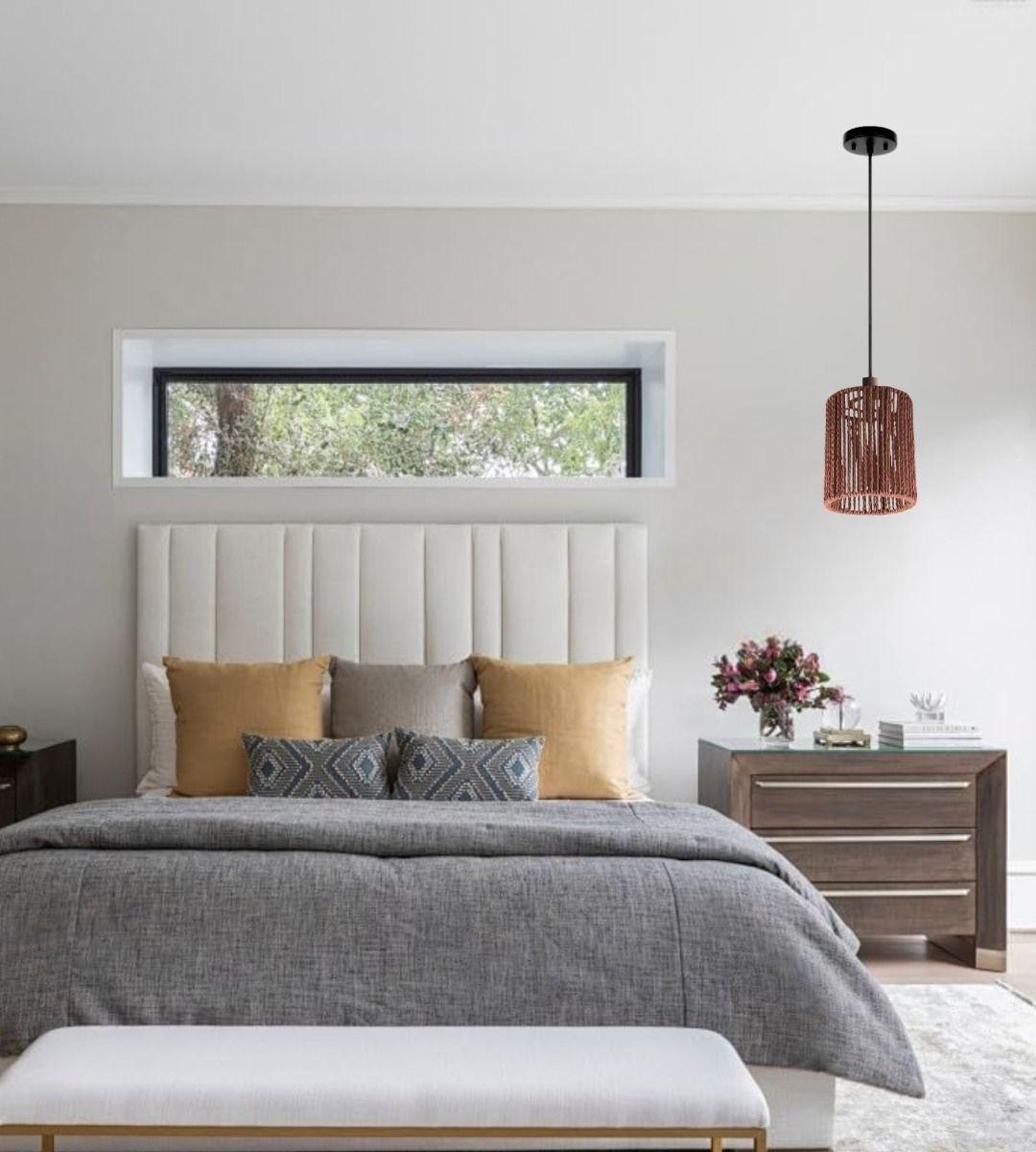 Lámpara Colgante Natural Bohemia Tejida Decorativa Jhn-9