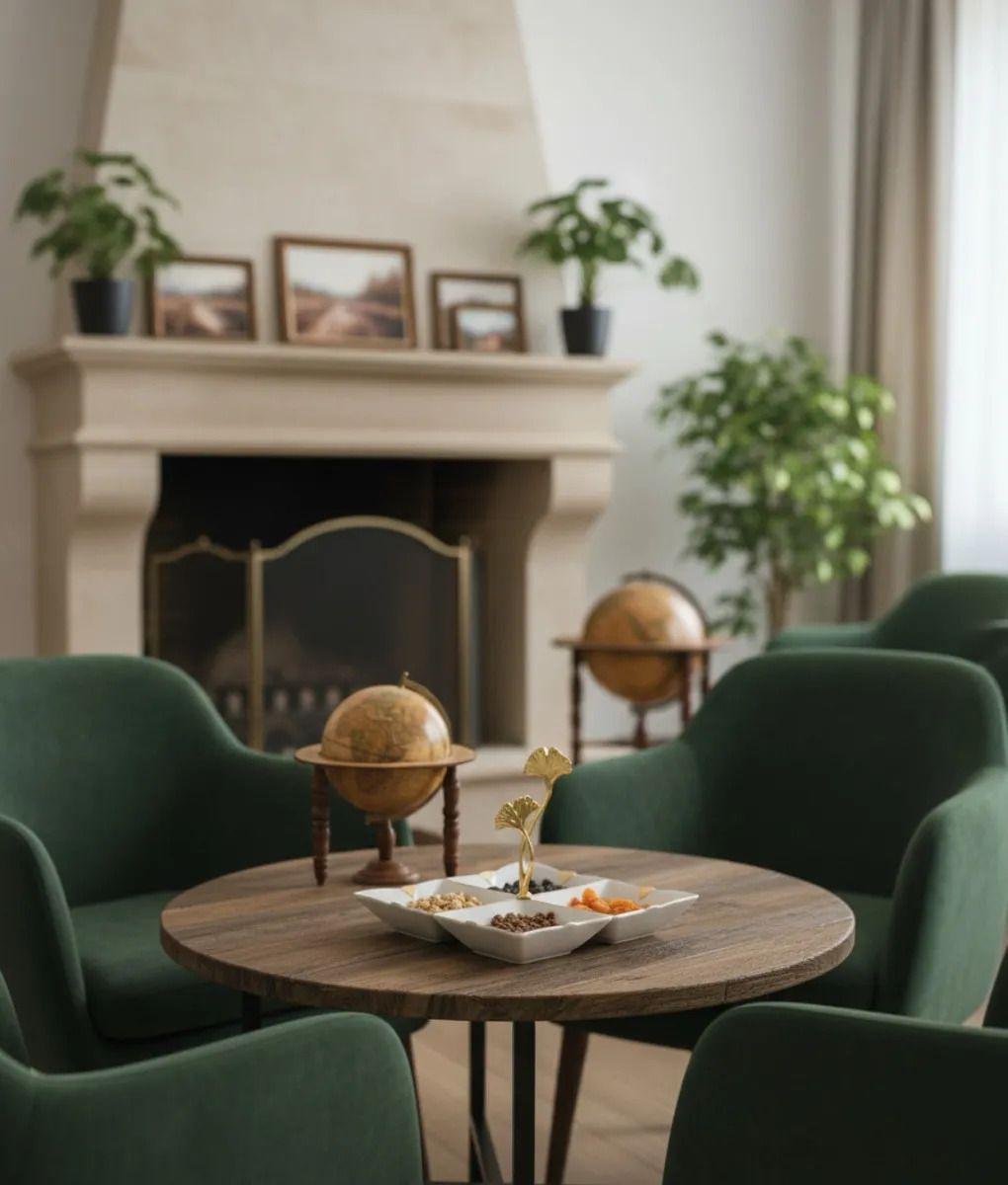 Bandeja Decorativa Servicio Seccionada Mango Botánico Jhn-9