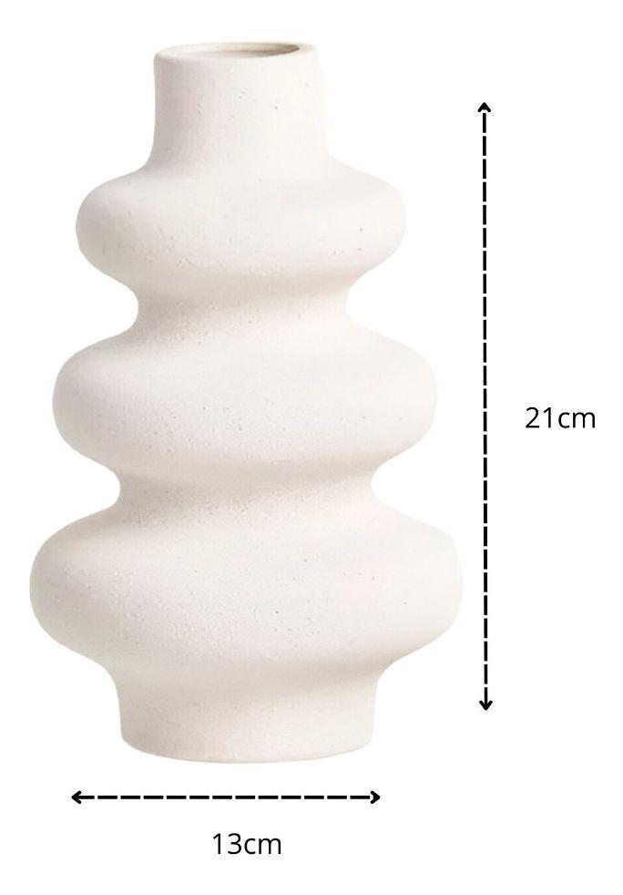 Jarrón Ondulado Moderno Flores Minimalista 21cm Jhn-9