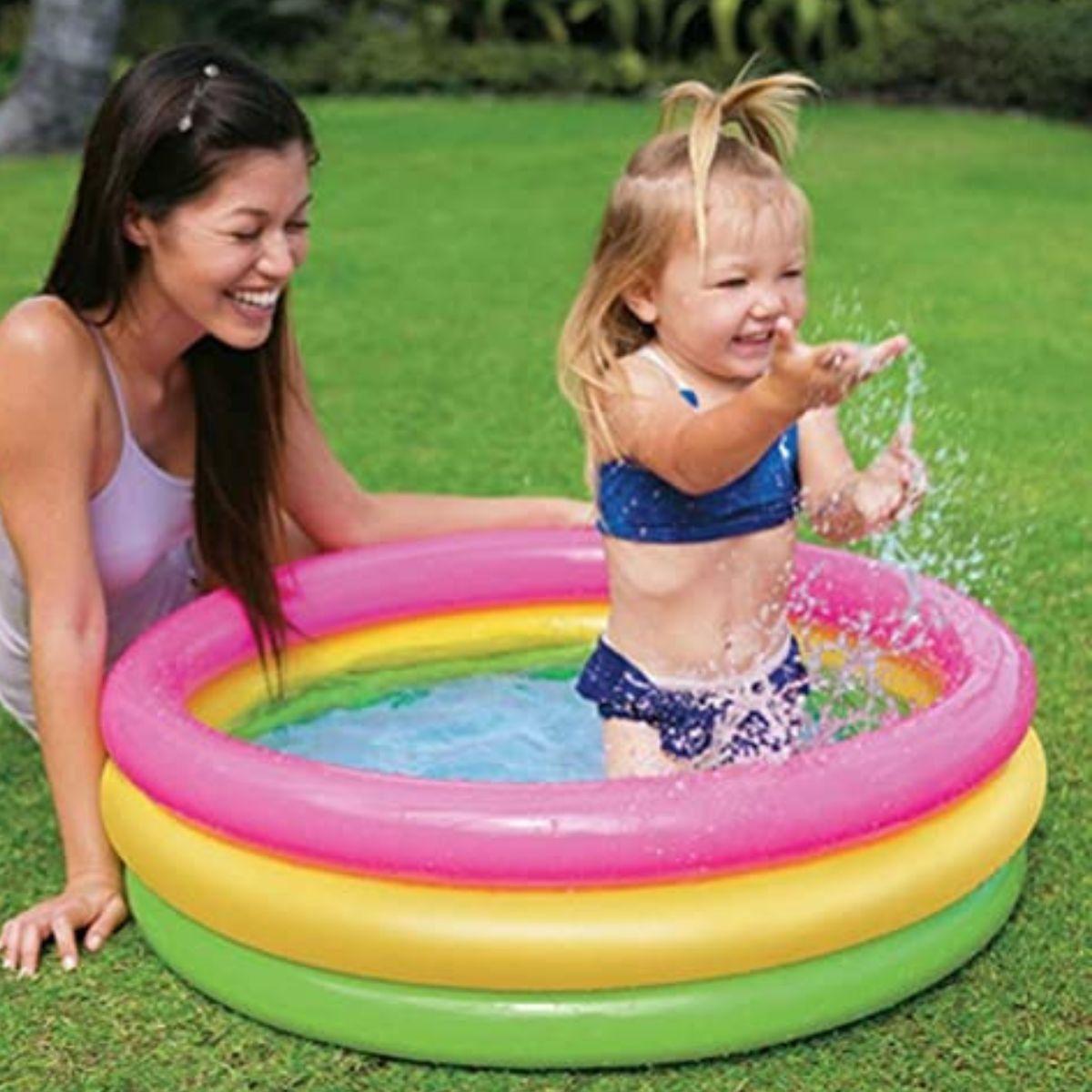 PISCINA INFLABLE REDONDA PVC PATIO INTERIOR HOGAR NIÑOS LAU-3