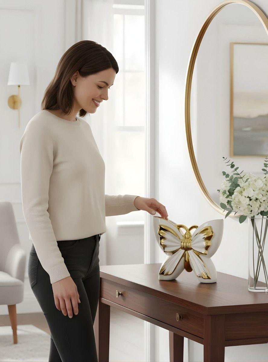 Florero Decorativo Diseño Figura Mariposa Moderna Jhn-4