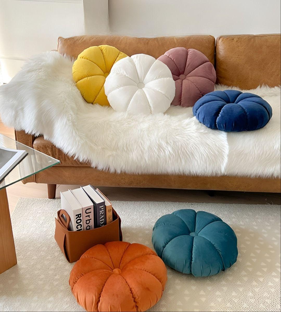 Cojín Redondo Almohada Calabaza Decoración Hogar Jhn-5