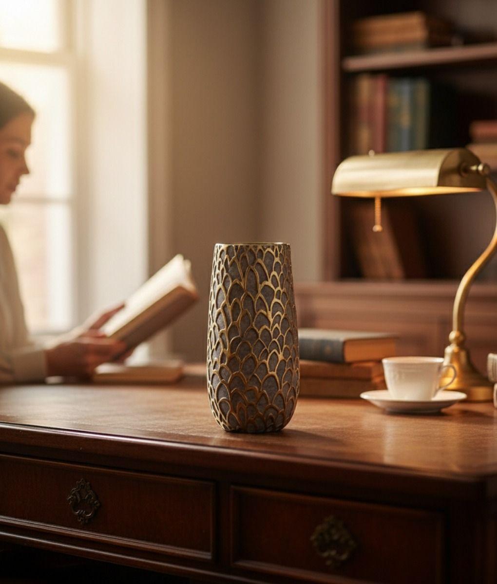 Florero Decorativo Abstracto Jarrón Textura Adorno Lujo Jhn-9