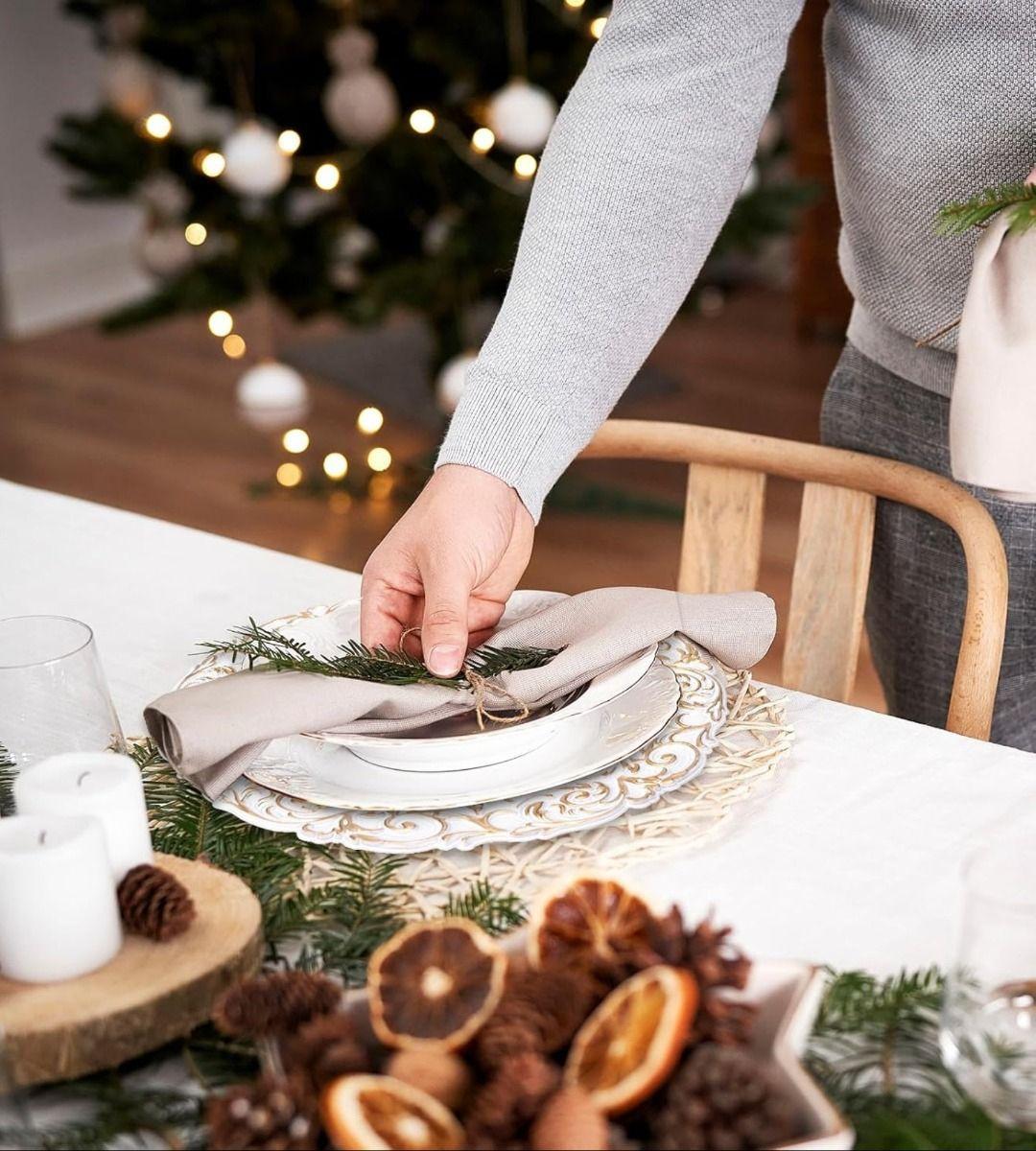 Set 3 Plato Blanco Borde Dorado Mesa Relieve Decorativo Jhn-3