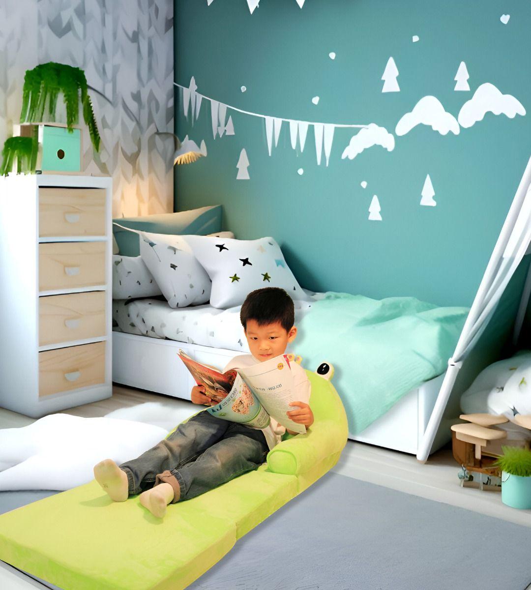 Sofá Plegable 2 en 1 Niños Respaldo Sillón Cama Suave Jhn-4
