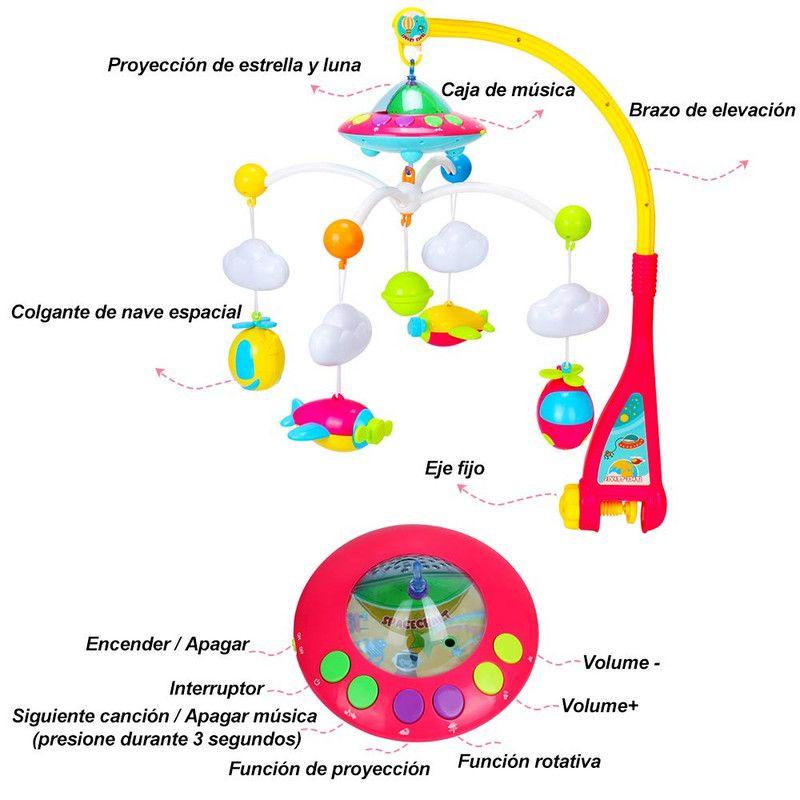 MOVIL DE CUNA PROYECTOR HELICOPTERO CUNERO ESTIMULA BEBE LAU-3