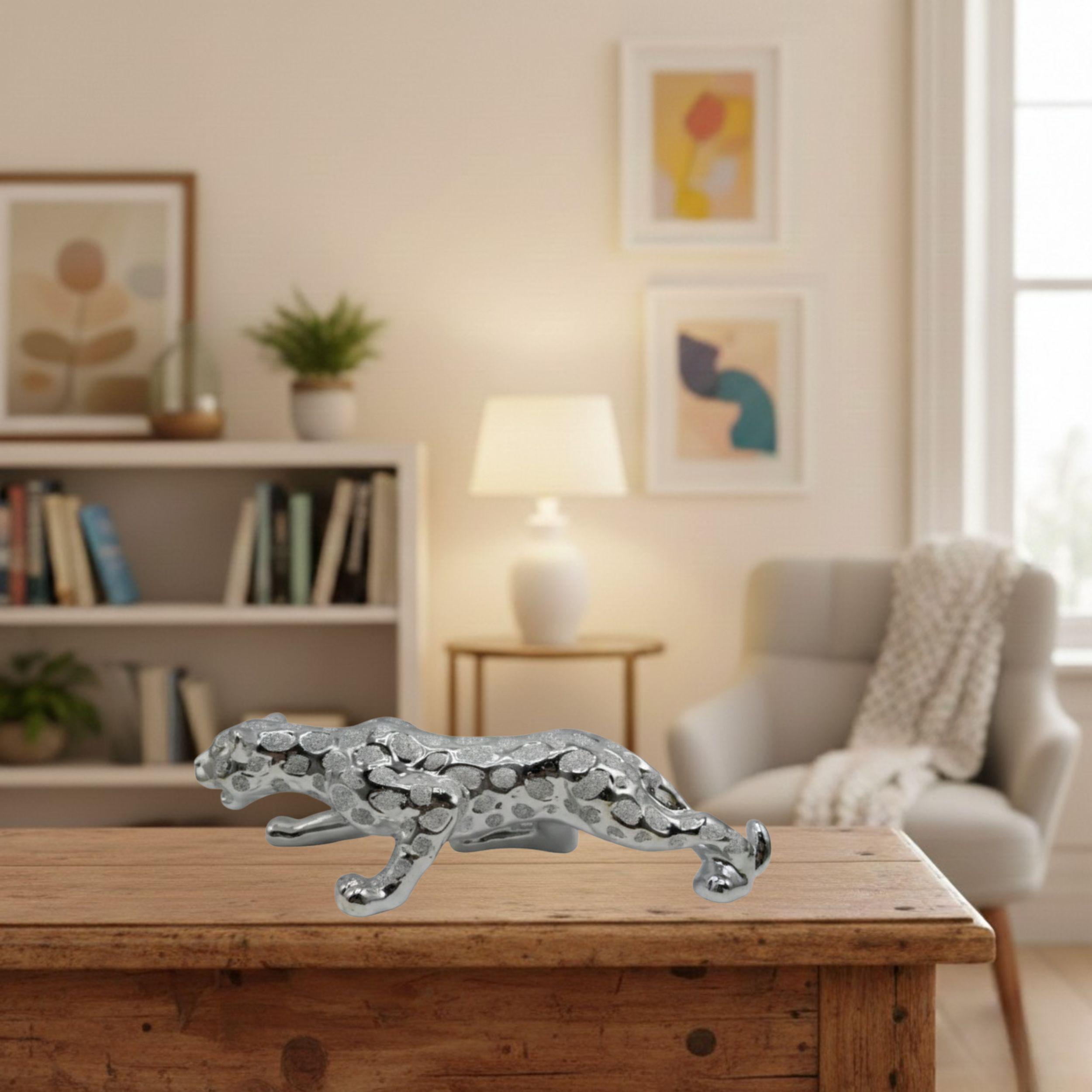 Figura Decorativa Jaguar Acecho Escultura Moderna Mesa ALJ-4