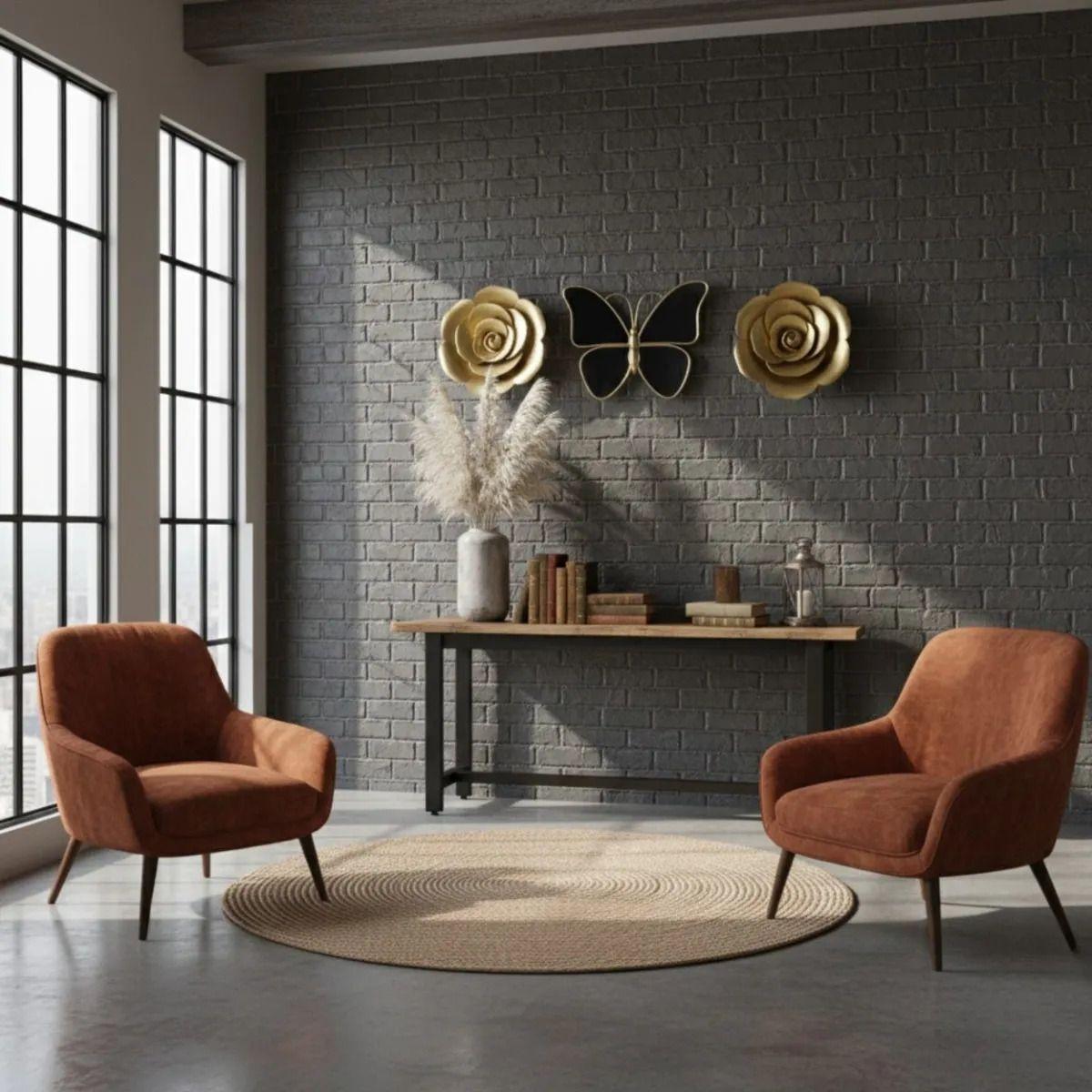 Set Decoración Pared 3 Piezas Estilo Minimalista Floral Jhn-5