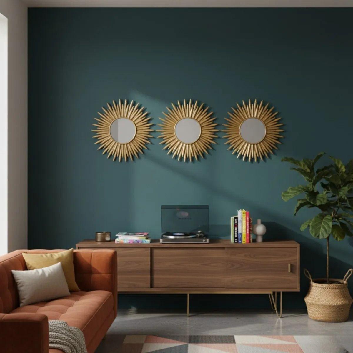 Set 3 Espejo Decorativo Pared Diseño Aura Radiante Jhn-8