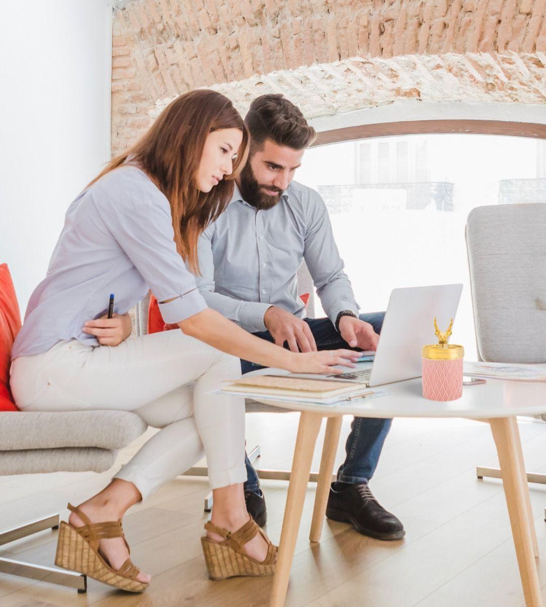 Set 2 Tarro Decorativo Organizador Joyas Tapa Ciervo Jhn-3