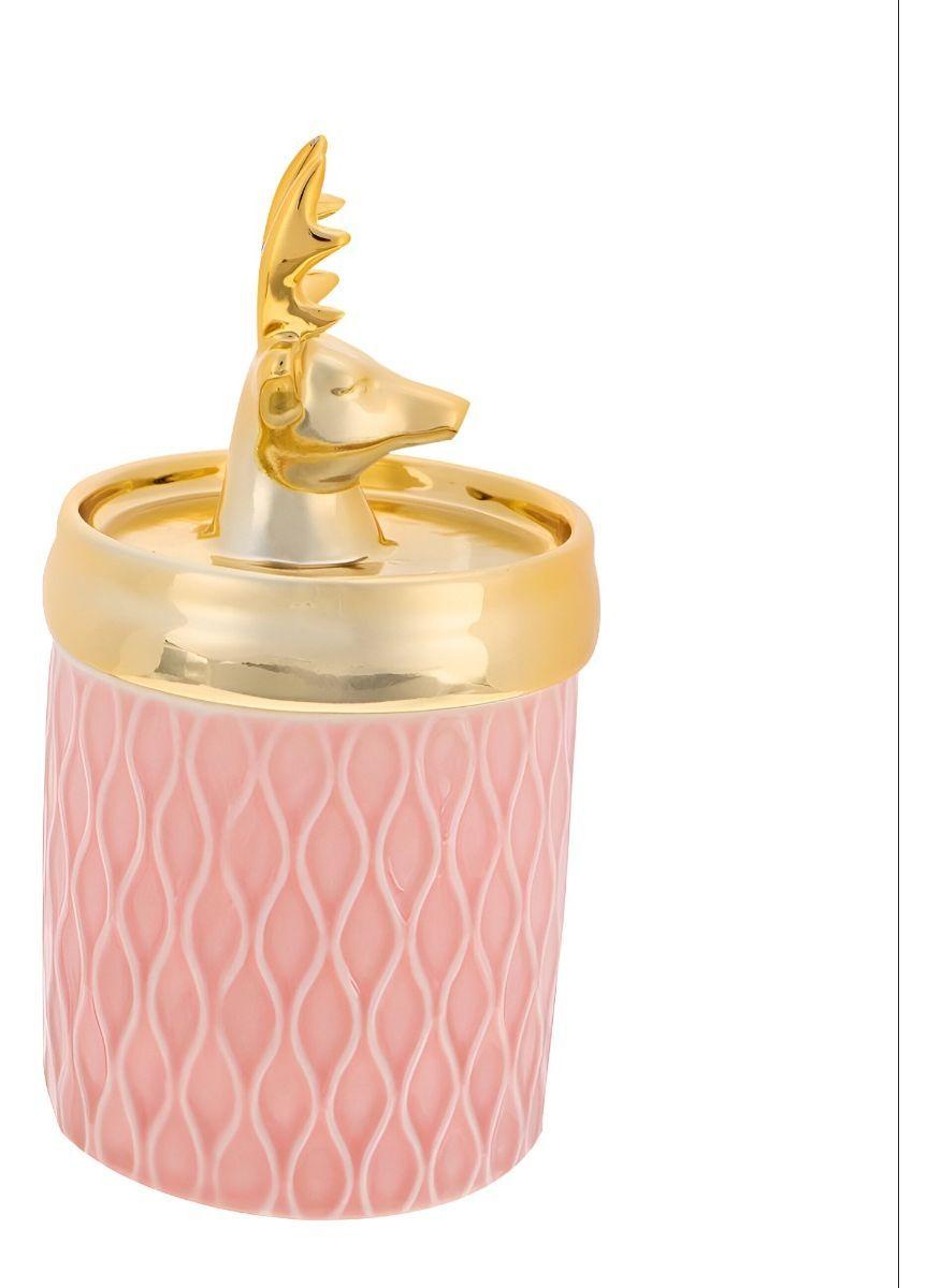 Set 2 Tarro Decorativo Organizador Joyas Tapa Ciervo Jhn-9