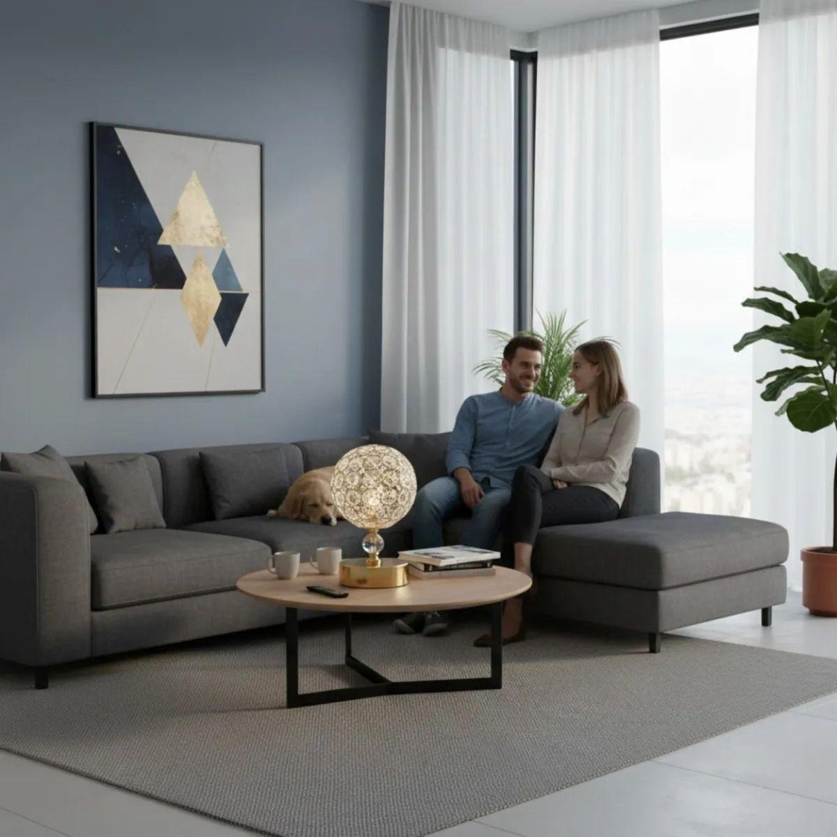 Lámpara Mesa Esfera Destellos Elegancia Modernidad AJ-3