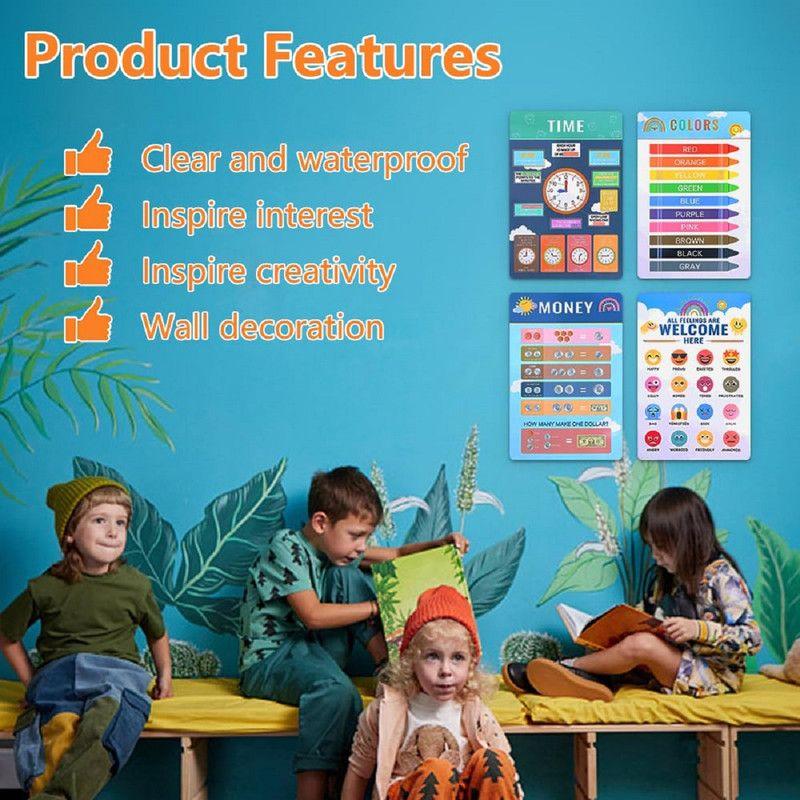 Jueguete 16 Carteles Poster Aprendizaje Ingles Niños Lau-2