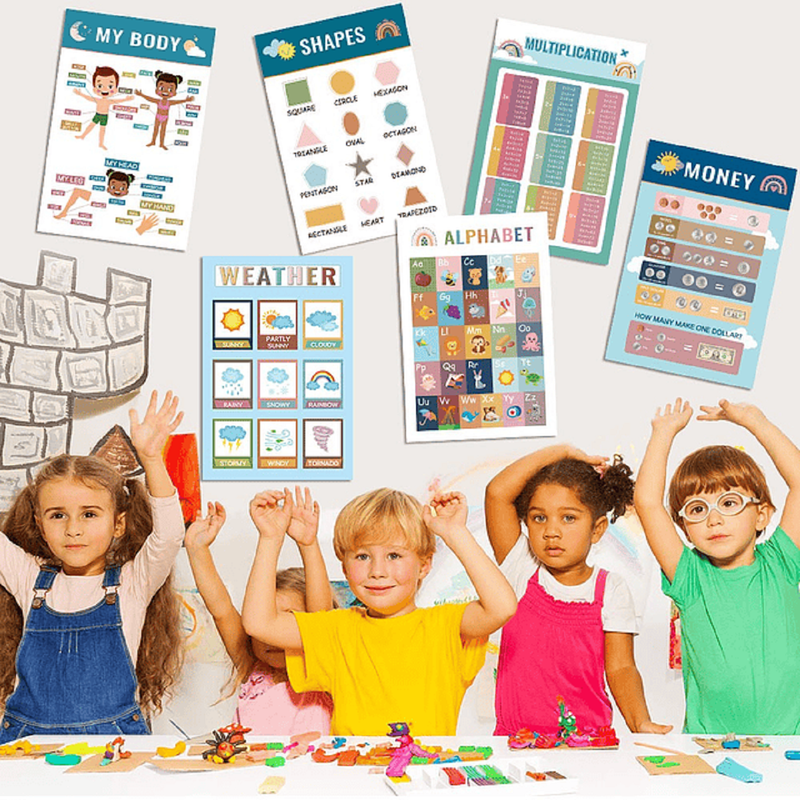 Jueguete 16 Carteles Poster Aprendizaje Ingles Niños Lau-4