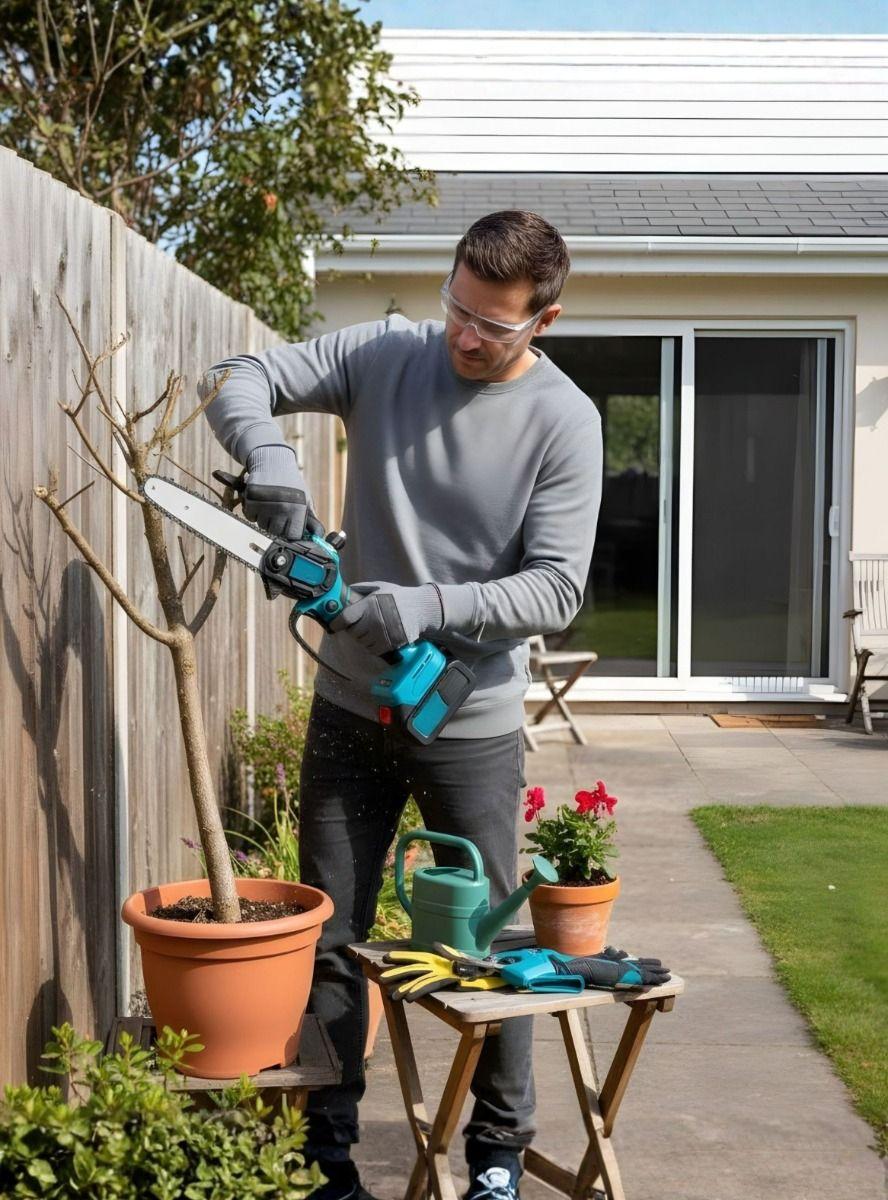 Kit Motosierra Tijera Podar Inalámbrica Portátil Jardín Jhn-4