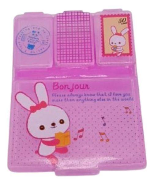 SET 6 PASTILLERO MINI CAJA ANIMADO ROSA PORTATIL LAUII-4