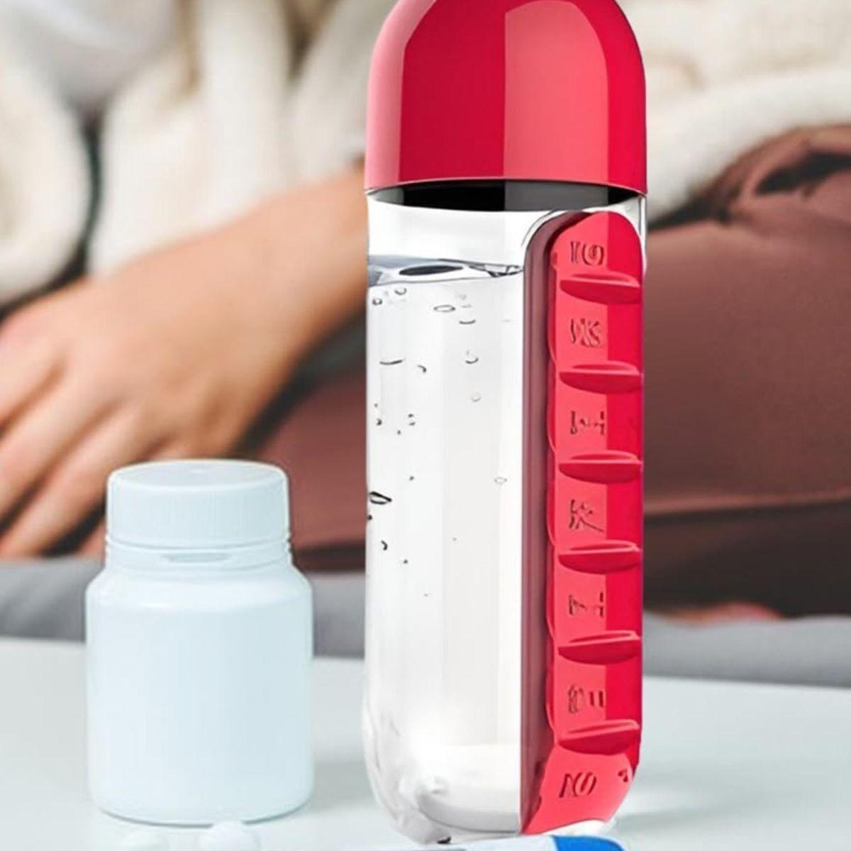 BOTELLA + PASTILLERO ORGANIZADOR SEMANAL MEDICINA LAU-8