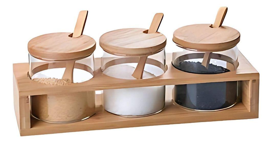 Juego Recipiente Tapa Contenedor Soporte Organizador Jhn-2