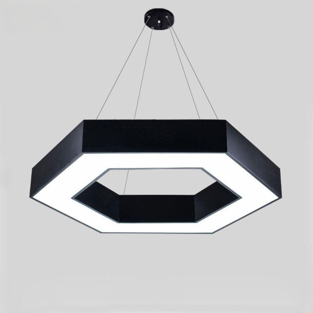 Lámpara Colgante Techo LED Minimalista Hexagonal Negro Jhn-9