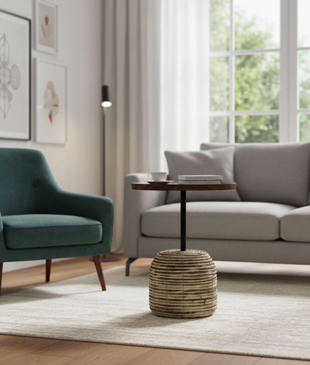 Mesa Auxiliar Decorativa Centro Moderna Hogar Redonda Jhn-9