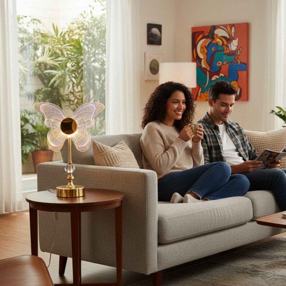 Lámpara Mesa Decorativa Mariposa Etérea Adorno Elegante Jhn-4