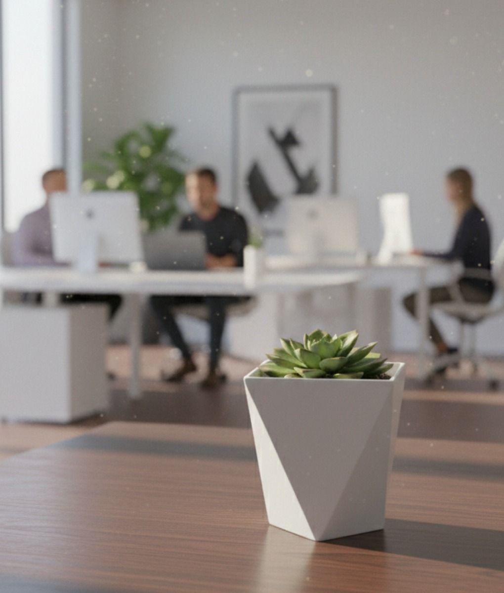 Set 2 Macetero Decorativo Geométrico Diamantado Adorno Jhn-4