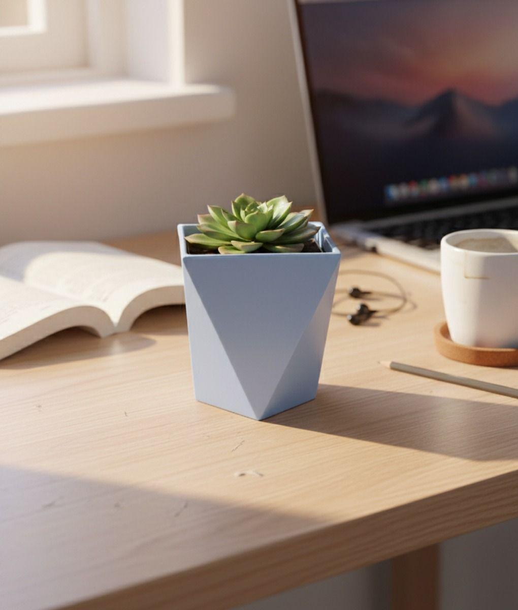 Set 2 Macetero Decorativo Geométrico Diamantado Adorno Jhn-7