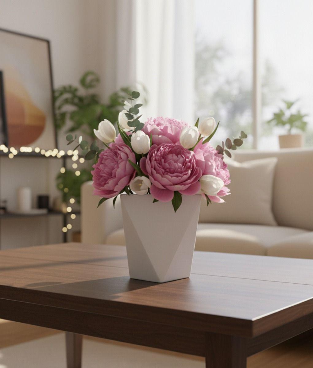 Set 2 Macetero Decorativo Geométrico Diamantado Adorno Jhn-8