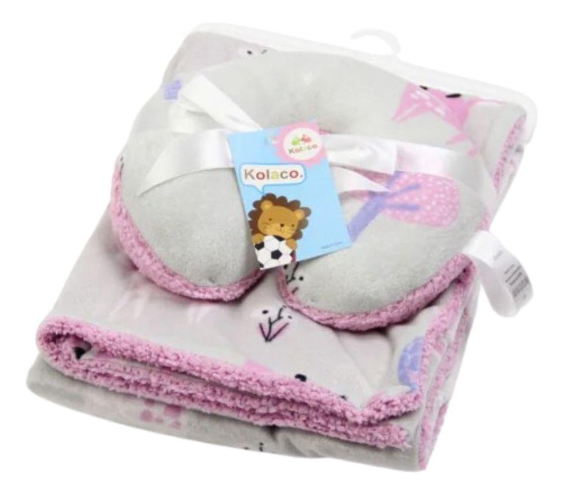 SET MANTA POLAR PARA BEBE+ COJIN PARA CUELLO BEBE LAU-0