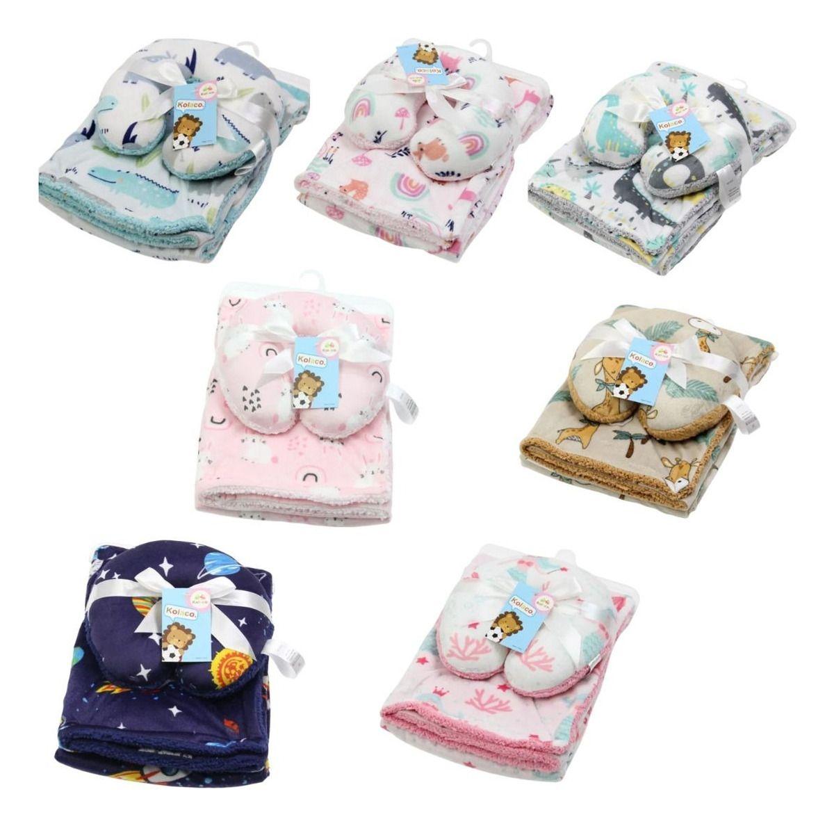 SET MANTA POLAR PARA BEBE+ COJIN PARA CUELLO BEBE LAU-3