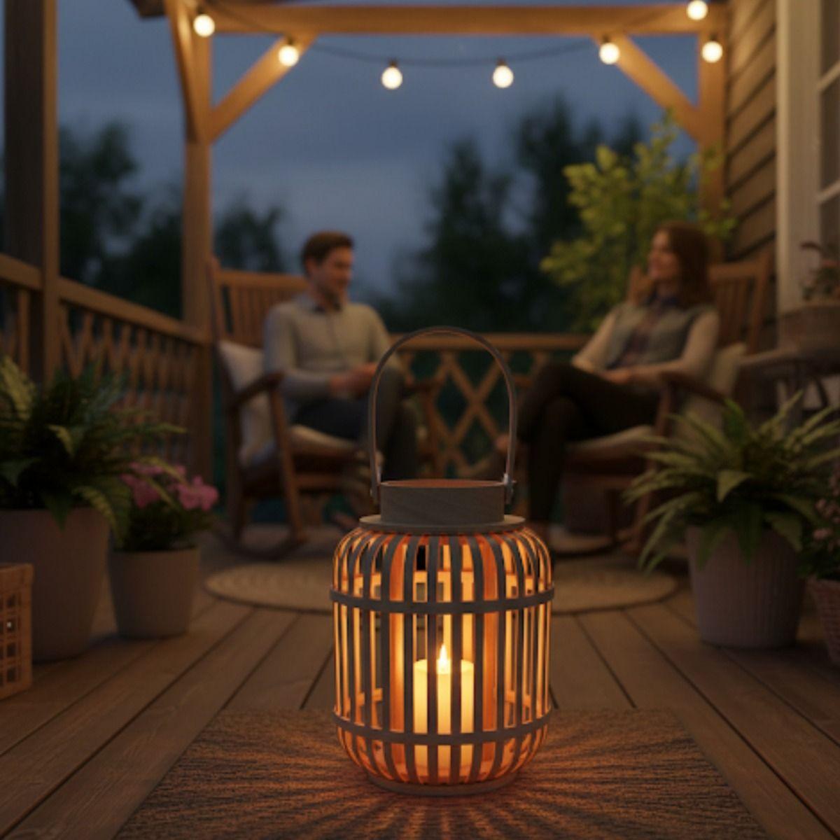 Portavelas Decorativo Farol Calidez Textura Hogar Jhn-2