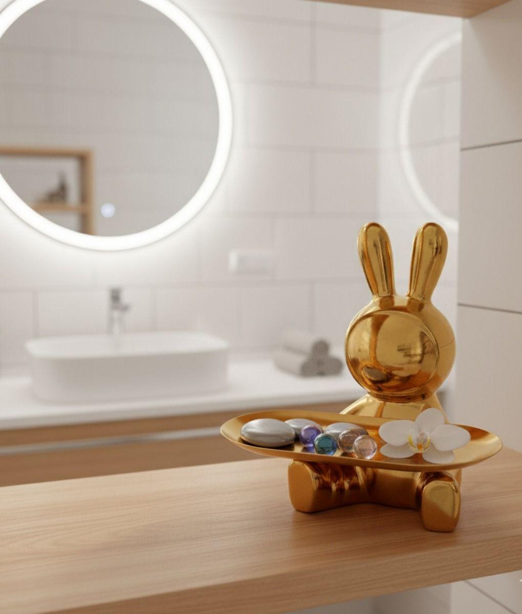 Figura Decorativa Conejo Multifuncional Bandeja Adorno Jhn-8