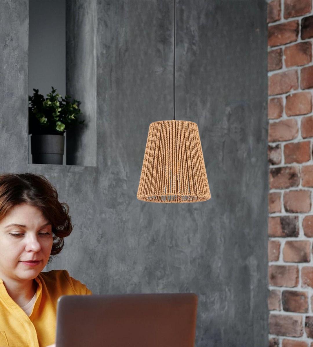 Lámpara Colgante Pequeña Tejida Vintage Retro Bohemio Jhn-4