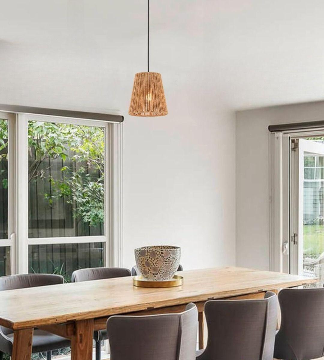 Lámpara Colgante Pequeña Tejida Vintage Retro Bohemio Jhn-8