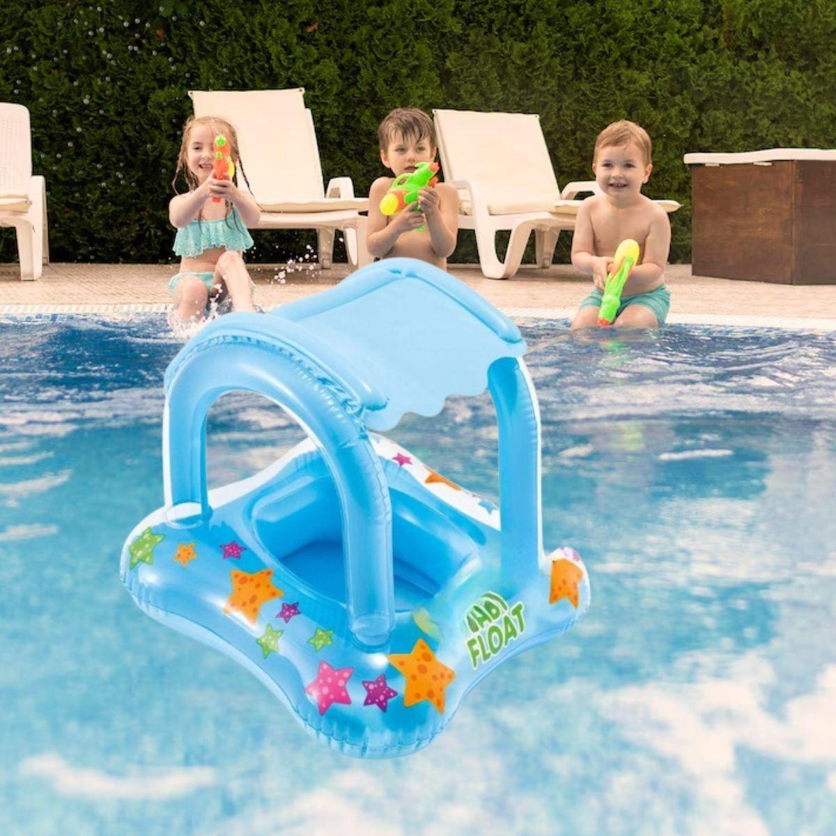 INFLABLE FLOTADOR PARA BEBE CON TECHO PISCINA PLAYA LAU-6