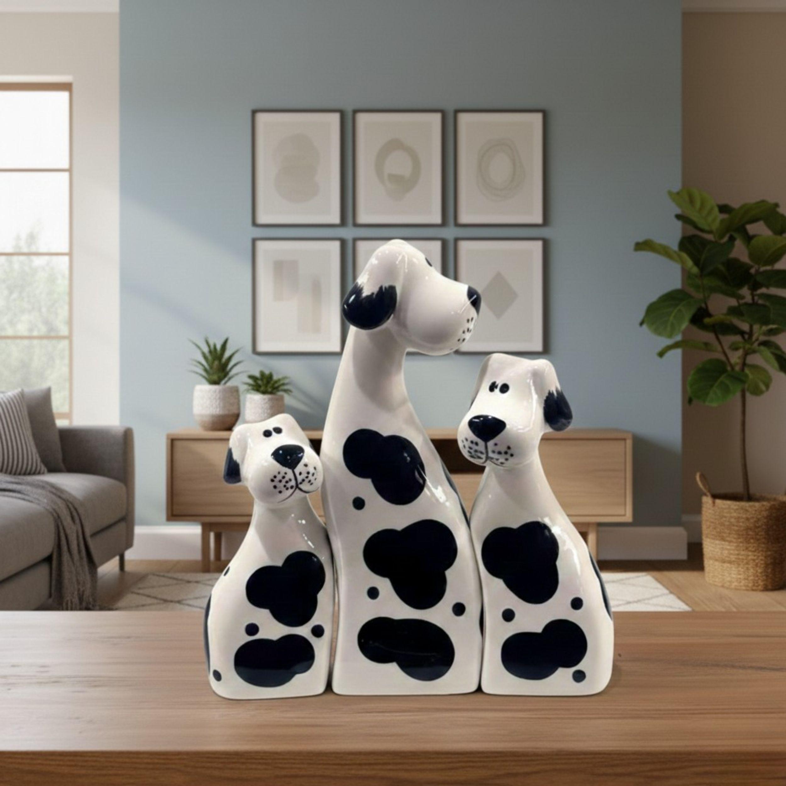 Set 3 Figuras Perritos Decorativos Adorno Centro Mesa ALJ-8