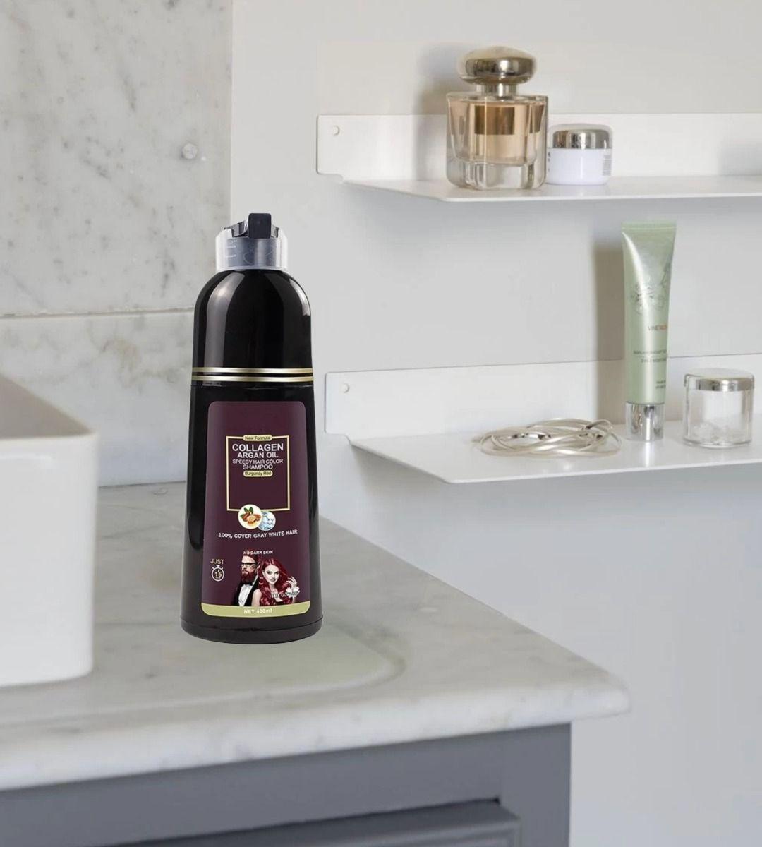 Shampoo Tinte Rojo Cubre Canas Suaviza Repara Cabello Jhn-7