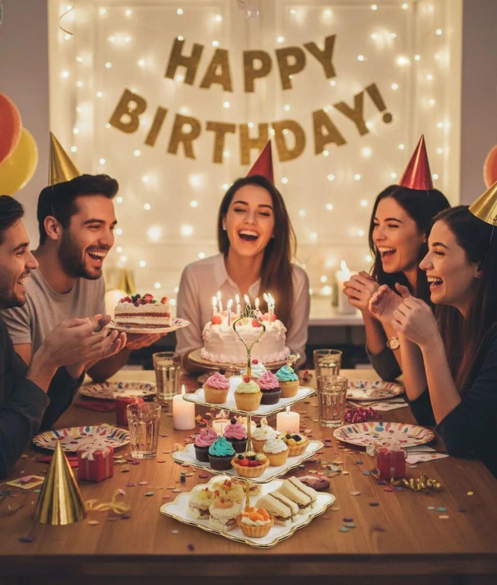 Bandeja Decorativa Servir Tres Niveles Bordes Ondulados Jhn-6