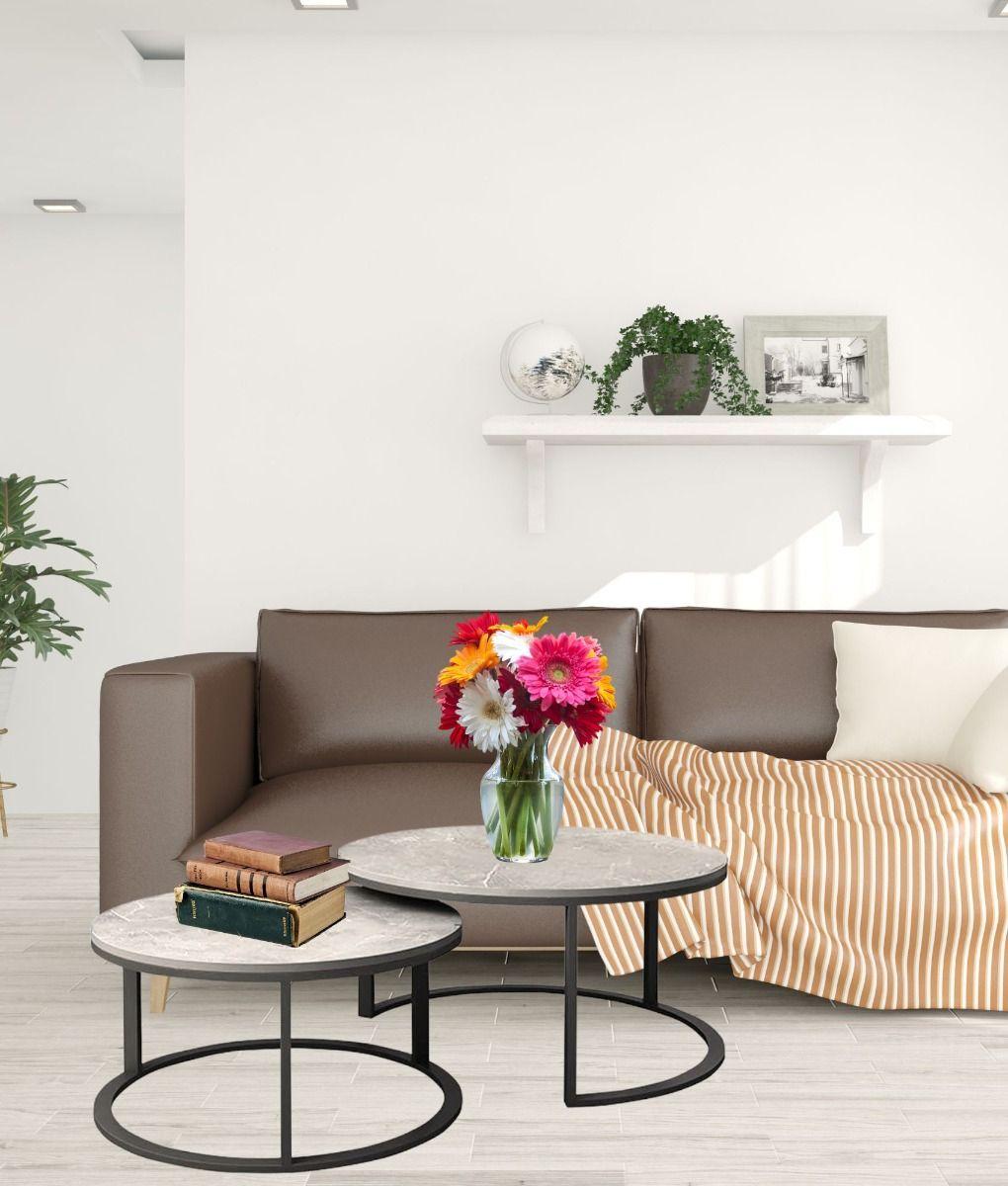 Set 2 Mesa Centro Auxiliar Decorativa Combinada Creativa Jhn-9