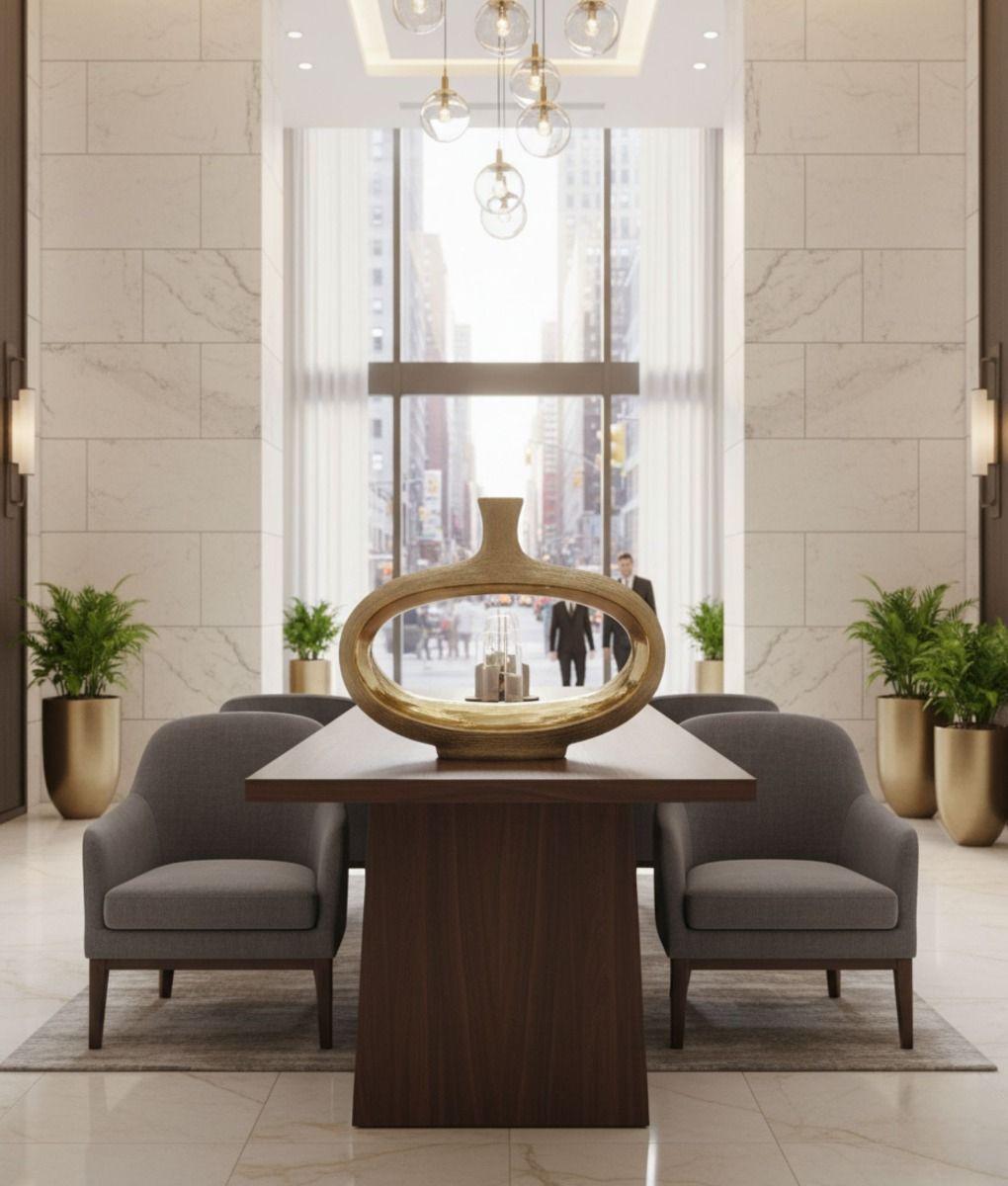 Florero Decorativo Moderno Ovalado Diseño Abierto Jhn-7