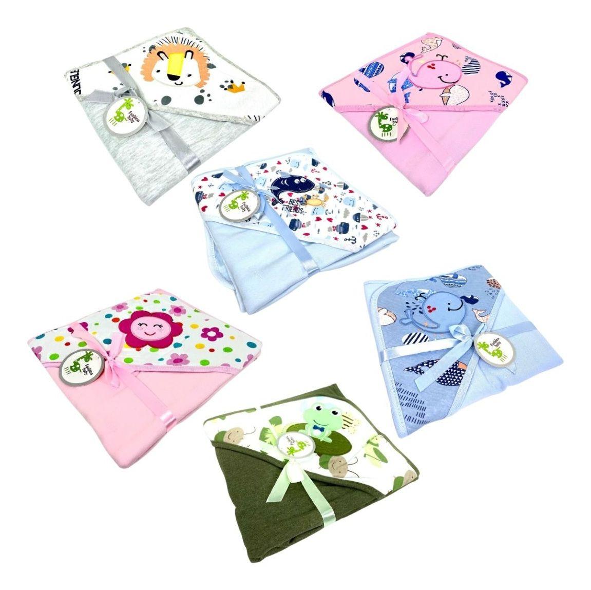 MANTA DE ALGODÓN CON CAPUCHA PARA BEBE ABRIGO CONFORT LAU-3