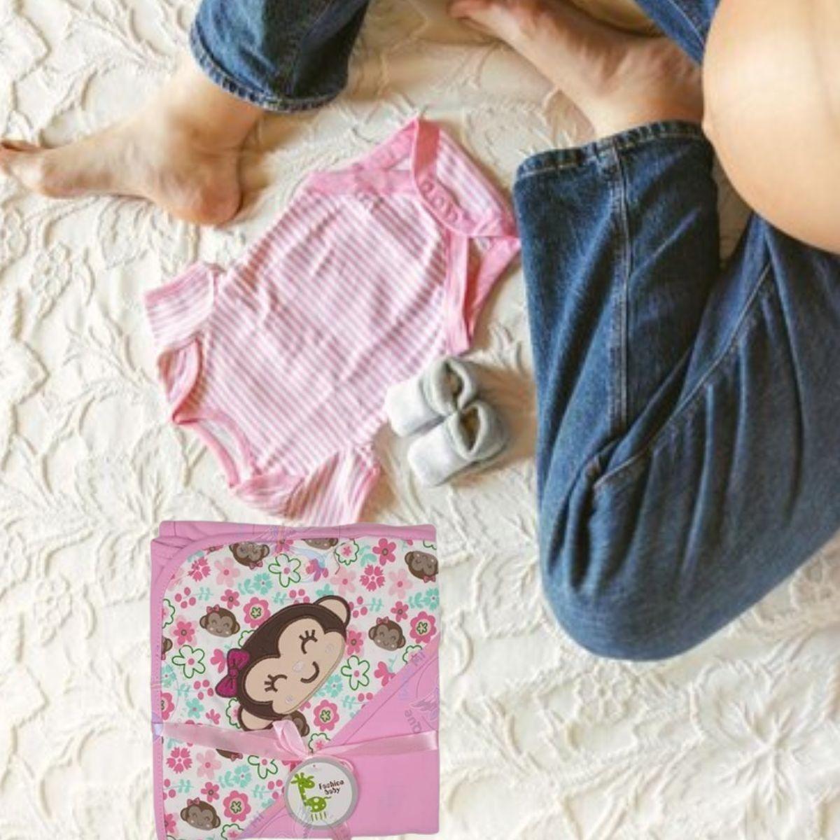 MANTA DE ALGODÓN CON CAPUCHA PARA BEBE ABRIGO CONFORT LAU-8