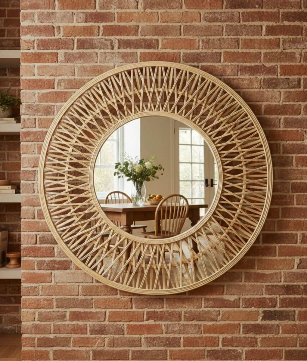 Espejo Decorativo Pared Estilo Bohemio Artesanal Jhn-6