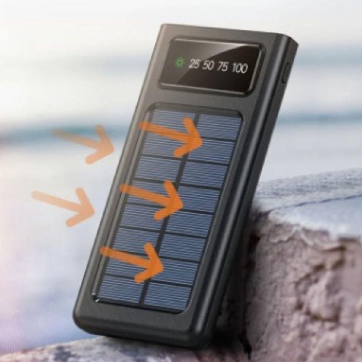 Cargador Portátil Solar Doble Puerto USB Pantalla LED Jhn-2