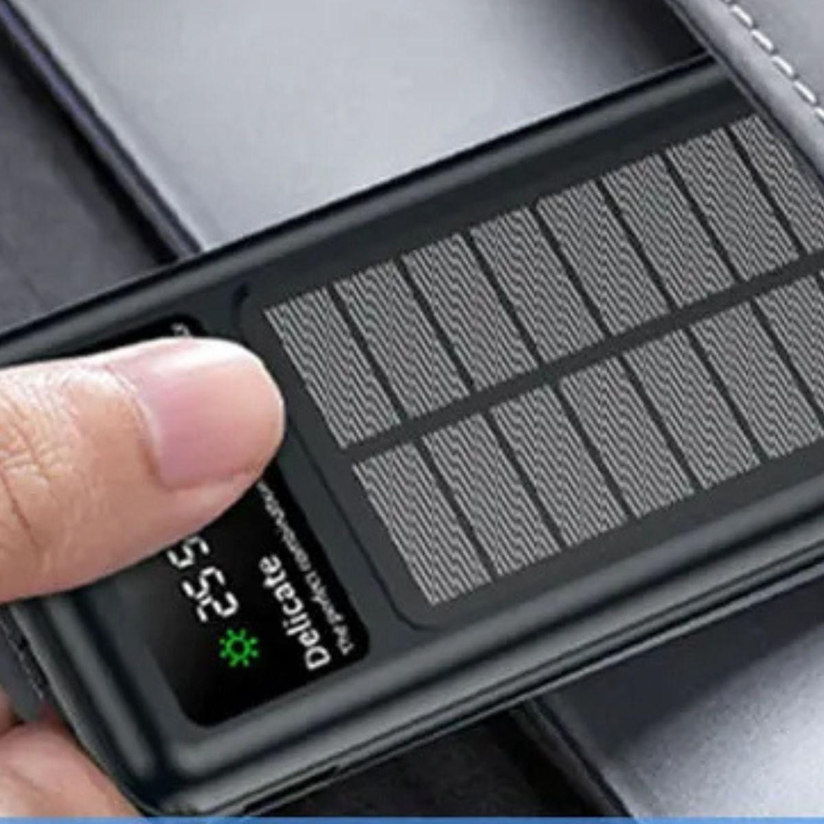 Cargador Portátil Solar Doble Puerto USB Pantalla LED Jhn-9