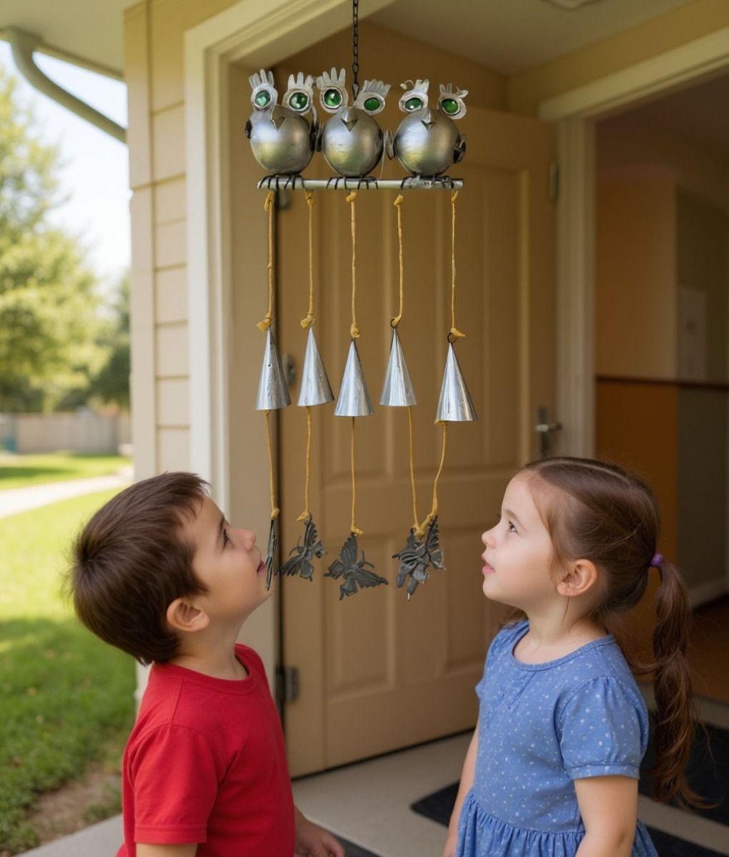 Adorno Decorativo Colgante Campanilla Viento Búhos Jhn-4