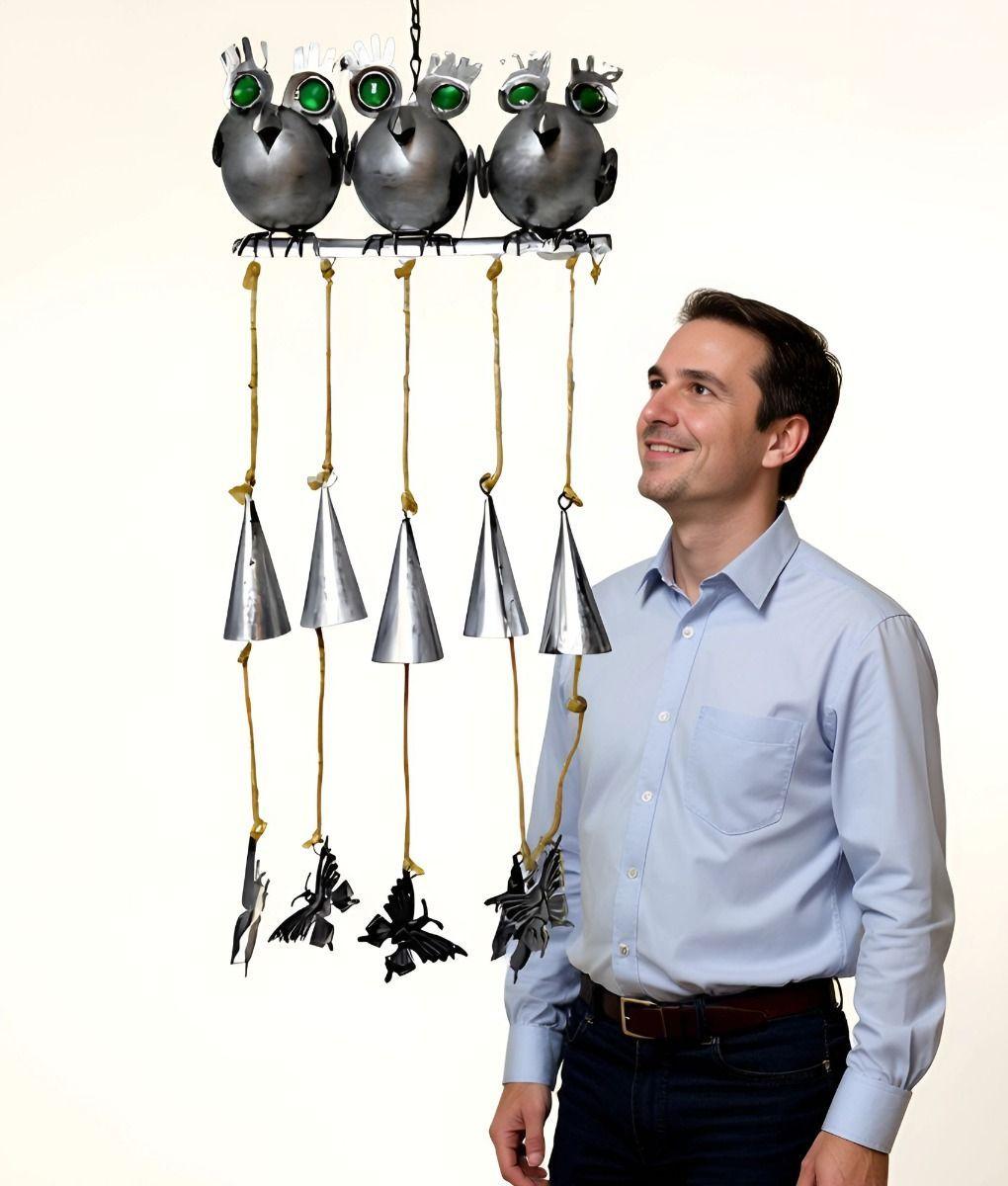 Adorno Decorativo Colgante Campanilla Viento Búhos Jhn-5