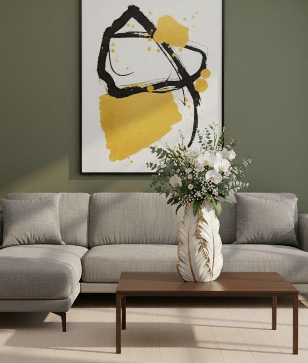 Florero Jarrón Decorativo Pluma Alada Adorno Moderno Jhn-6